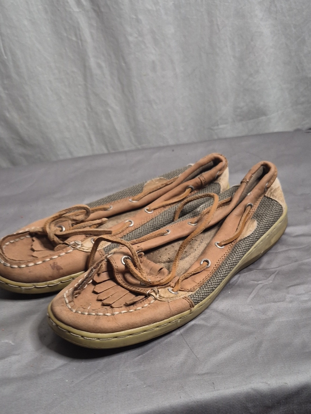 Women's Tan and Brown Slip-On Moccasin Loafers